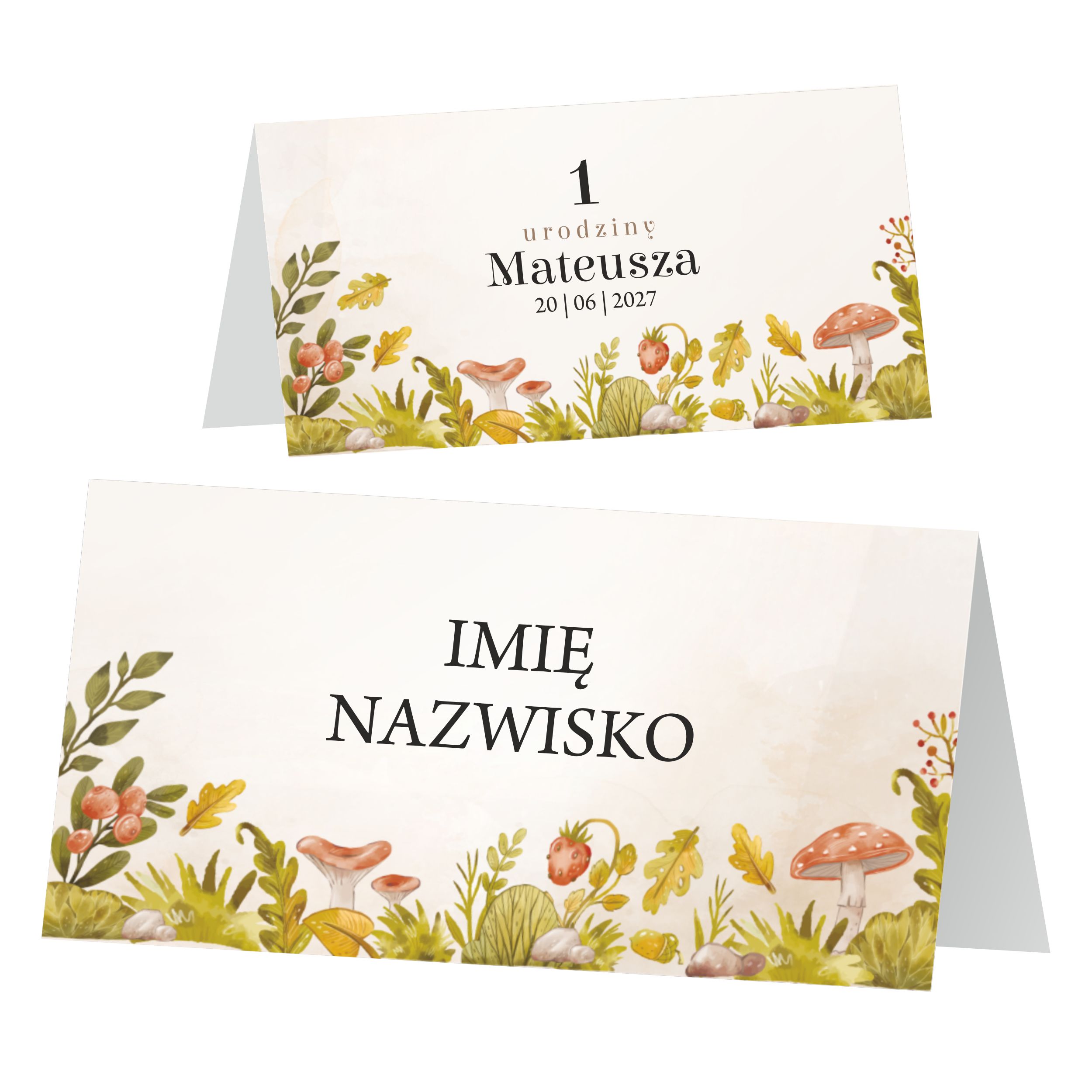 Winietki na stół chrzest roczek ZSCB12 zestaw 12 szt