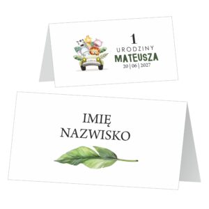 Winietki na stół chrzest roczek ZSCB13 zestaw 12 szt