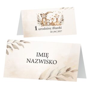 Winietki na stół chrzest roczek ZSCB16 zestaw 12 szt