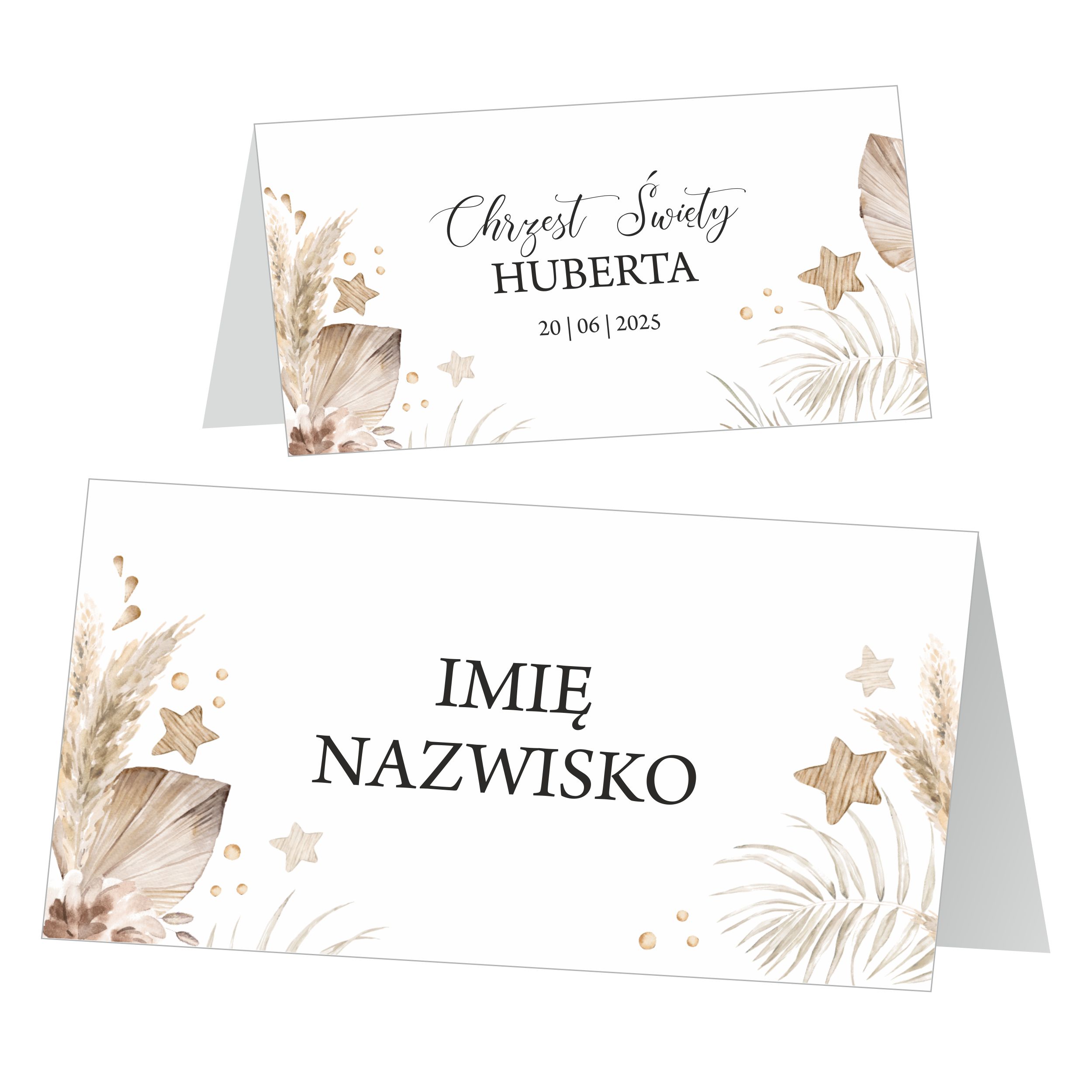 Winietki na stół chrzest roczek ZSCB3 zestaw 12 szt