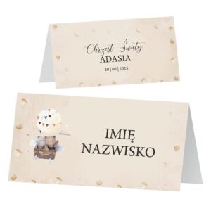 Winietki na stół chrzest roczek ZSCB4 zestaw 12 szt