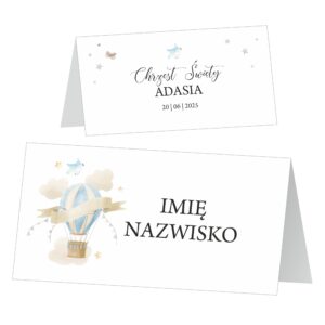 Winietki na stół chrzest roczek ZSCB5 zestaw 12 szt