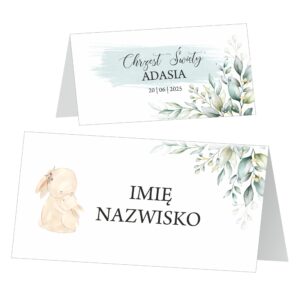 Winietki na stół chrzest roczek ZSCB9 zestaw 12 szt